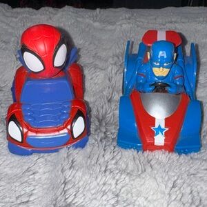 Marvel Spiderman & Captain America Toy Push Cars